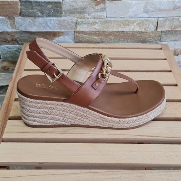 MICHAEL Michael Kors Roxane Leather Wedge Sandal - Picture 5 of 10